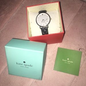 Kate Spade Black Quilted Leather Watch